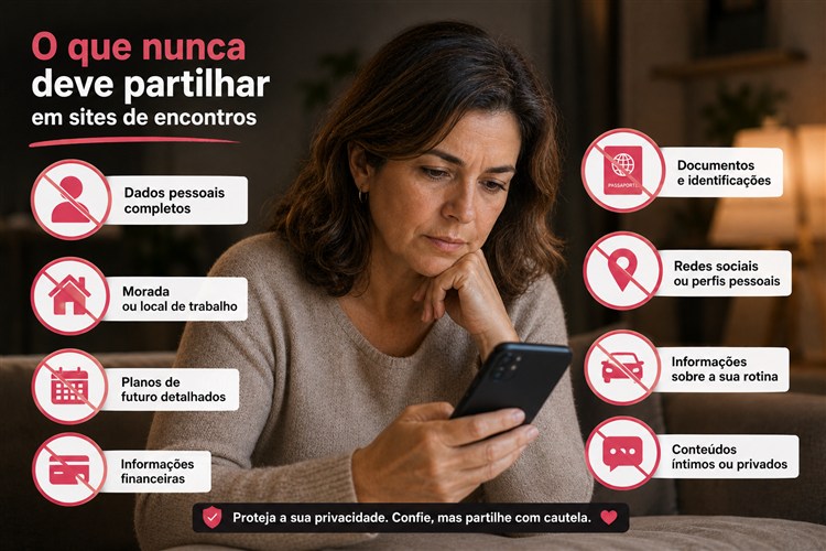O que nunca deve partilhar em sites de encontros